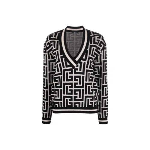 BALMAIN SS22 Свободный крой Свитер Женский Черный