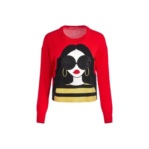 ALICE+OLIVIA FW24 GLEESON Свитер Женский Красный