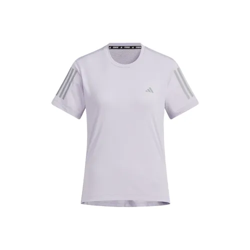 Adidas OWN THE RUN Стандартная футболка Женская Светло-фиолетовый Темно-серый Серебряный