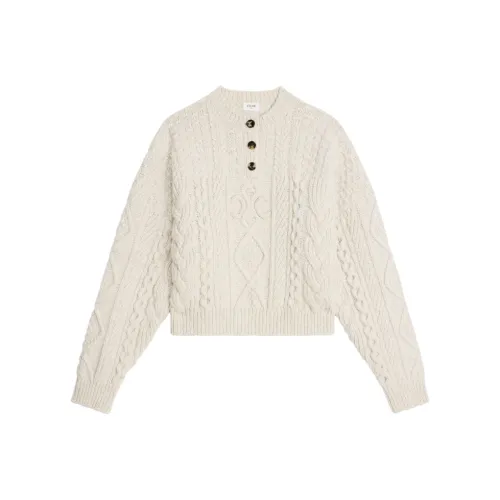 CELINE Экрю Женские Свитеры