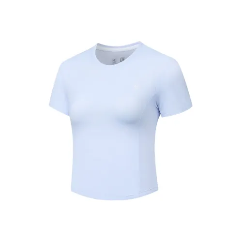 QIAODAN T-рубашка Женская Светлый Прозрачный Синий