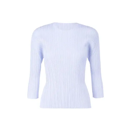 PLEATS PLEASE ISSEY MIYAKE Светло-синие Женские Рубашки T