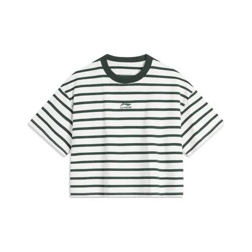 LINING Weekend youth Рукав с оборванным плечом T-рубашка Женская Айвори Винтажный зеленый