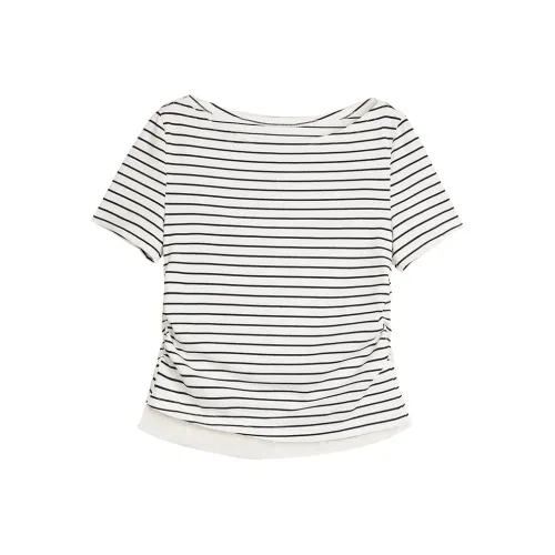 ELLE T Рубашка Женская Черный Белый