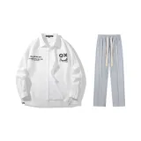 Комплект одежды (Белый топ + Серые повседневные штаны)