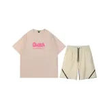 Серый Белый Короткий рукав + Абрикосовые шорты