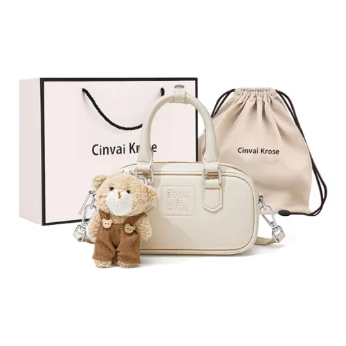 CinvaiKrose Сумка из синтетической кожи сумка для боулинга сумка через плечо маленькая женская экрю черная