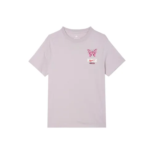 Nike T-Shirt Женская Серый Фиолетовый