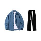 Комплект одежды (Royal Blue Shirt + Black Casual Pants)