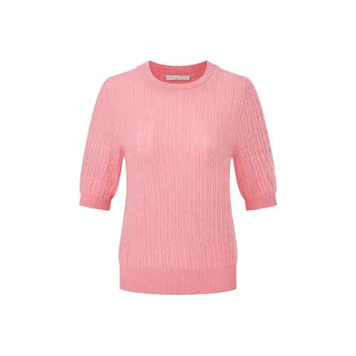 Редкий свитер тип OF трикотаж IS изделие MADE из пряжи которая IS вязаная модель или крючковое вязание. Женские розовый