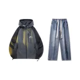 Set (Dark Gray Top + Dark Blue Jeans)  
Комплект (Темно-серый топ + темно-синие джинсы)