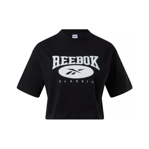 Reebok CL Ae Big Logo Crop Tee T-Shirt Женская Черная
