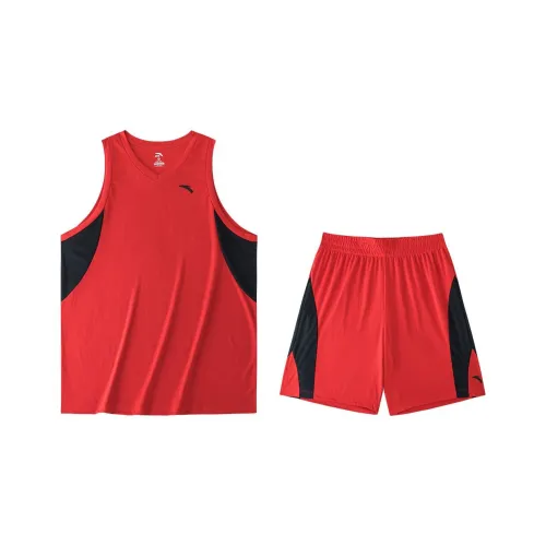 ANTA Повседневная Спортивная Одежда Мужская Классическая Красная Основная Черная