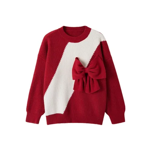 Лето будет проведено после ужина. Свободный крой свитер женский красный