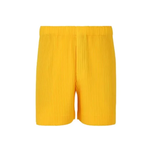 Homme Plissé Issey Miyake SS24 Повседневные шорты Мужские Желтые