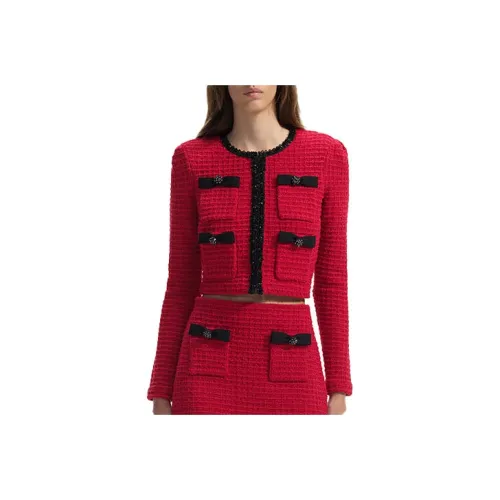 Self Portrait CROP TOP Женские Бордовый