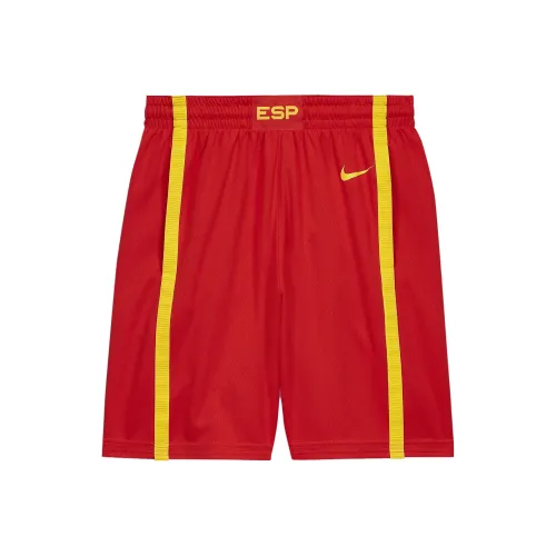 nike Испания Баскетбольные шорты Мужской дерзкий красный Midwest золотой