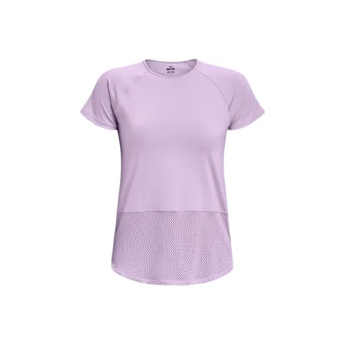 Under Armour Рукав реглан T-рубашка Женская Фиолетовая