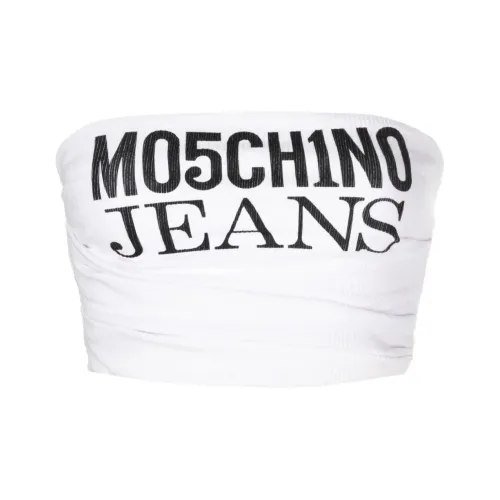 MOSCHINO КРОП ТОП Женский Белый