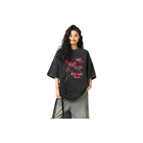 YESHENGAZI Черные Женские Т-рубашки