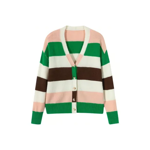 EICHITOO Свитер Женский Средний Зеленый Полосы