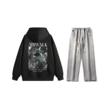 Комплект (Черный топ + Светло-синие джинсы)