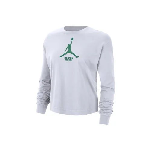 Джордан Рукав с спущенным плечом T-рубашка Женская Белая