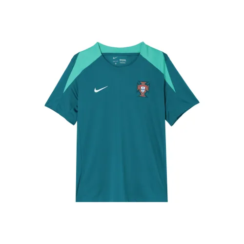 Nike Dri Fit Футбол Джерси Унисекс Синий Зеленый