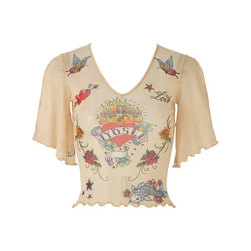 JYOSEI Хаки Женские Короткие Топы