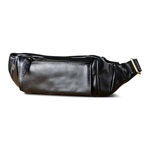 Simple Nature Растительное дубление Коровья кожа Бананка Унисекс Черный Светло-коричневый