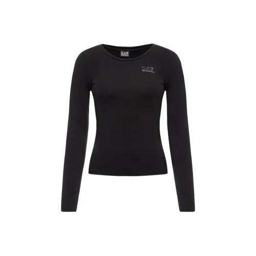 EMPORIO ARMANI EA7 Черные Женские Футболки