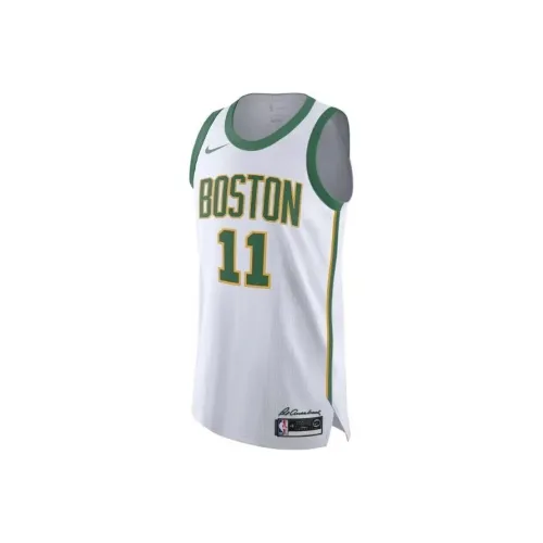 Nike Баскетбольная Джерси AU Игровая Версия Boston Celtics Городской Ограниченный Irving Размер 11 Унисекс Белый Зеленый