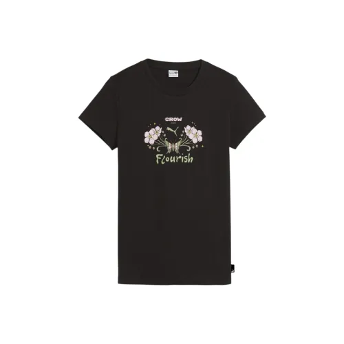 PUMA Grow Flourish Женская Graphic Tee T-Shirt Женская Черная