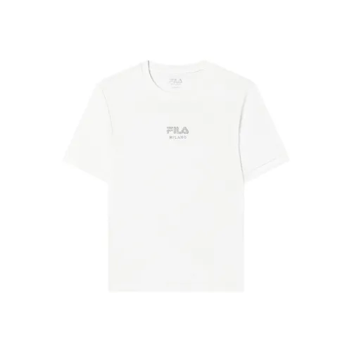 FILA MILANO Итальянская роскошная спортивная коллекция Стандартная футболка Женская Облачный белый