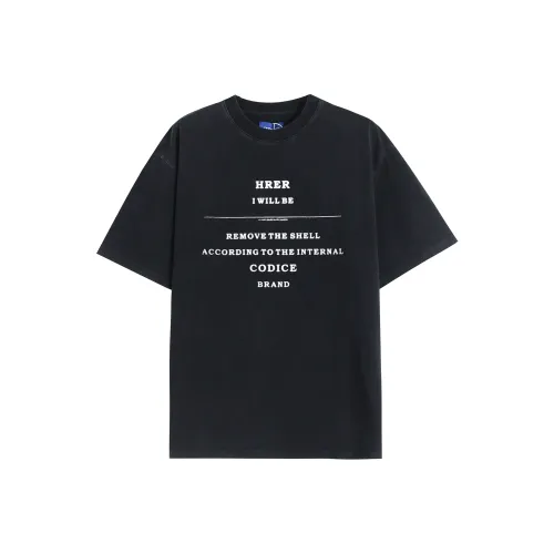 CODICE.HE Круглый вырез Свободный крой Прямой крой Короткий рукав Т-рубашка Женская