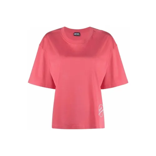 DIESEL Оранжево-красные Женские Т-рубашки
