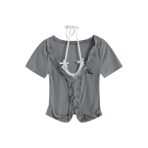 9 Кошачьих Лакомства Sticks CROP TOP Женские Серый