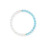 Браслет с бусинами "Good Luck" - белый и синий