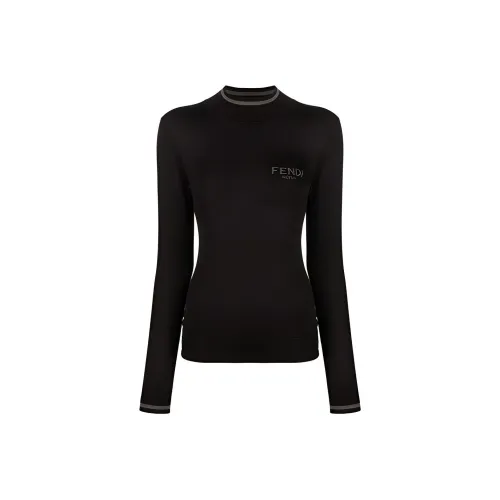 FENDI SS21 Облегающий свитер женский черный