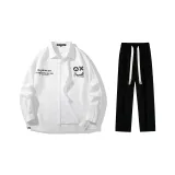 Комплект одежды (Белый топ + Черные повседневные штаны)