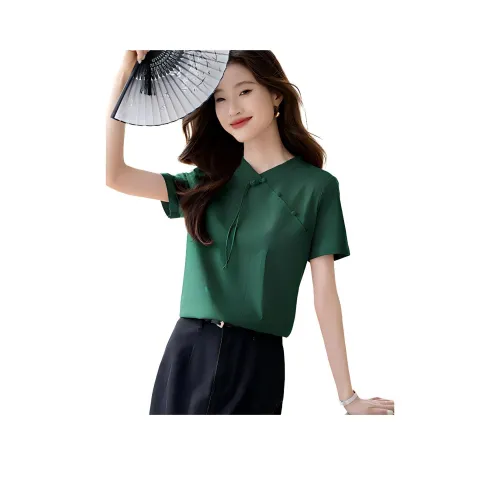 Mo Han Yi Mei Стандартная T-рубашка Женская Темно-зеленая