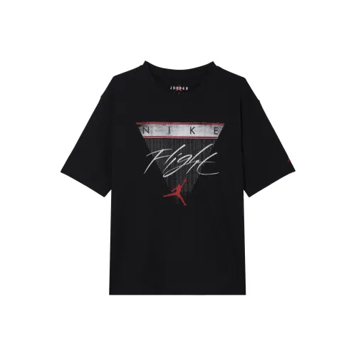 Джордан Рукав с спущенным плечом T-рубашка Женская Черная