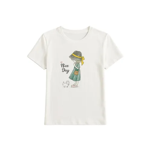 LUYOUYE Стандартная футболка Женская Белая