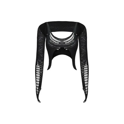 The Kript Черный Женские Короткие Топы