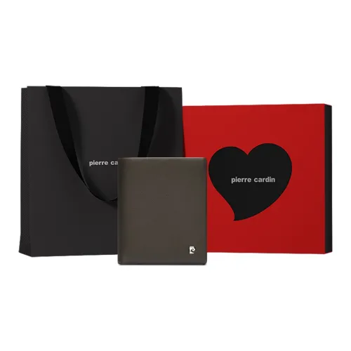 PIERRE CARDIN Кошелек из лощеной коровьей кожи стандартный мужской кофейный