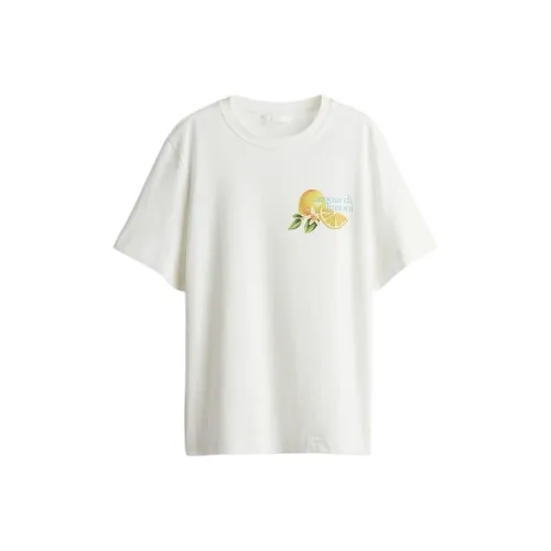 H&M Белый/Лимон Женские Футболки