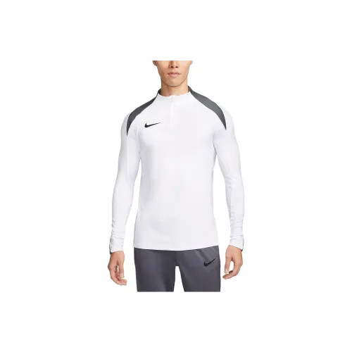 nike Dri FIT Strike Футбол 1 2 ZIP Drill Топ Футбол Джерси Мужской Белый