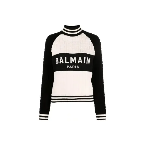 BALMAIN SS23 Свитер Женский Черный Белый