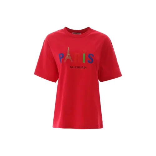Balenciaga T-Shirt Женская Красная Стандартная Подкладка