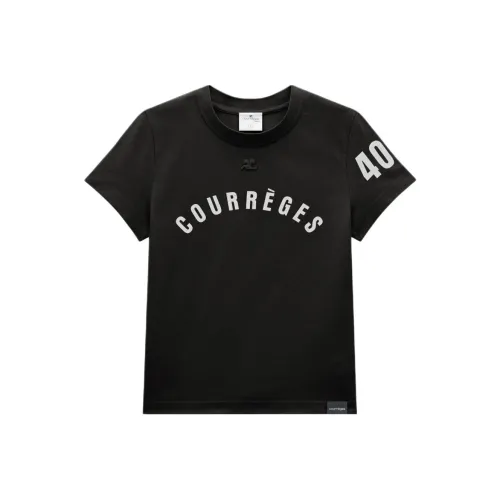 COURREGES Стандартная T-рубашка Женская Черная